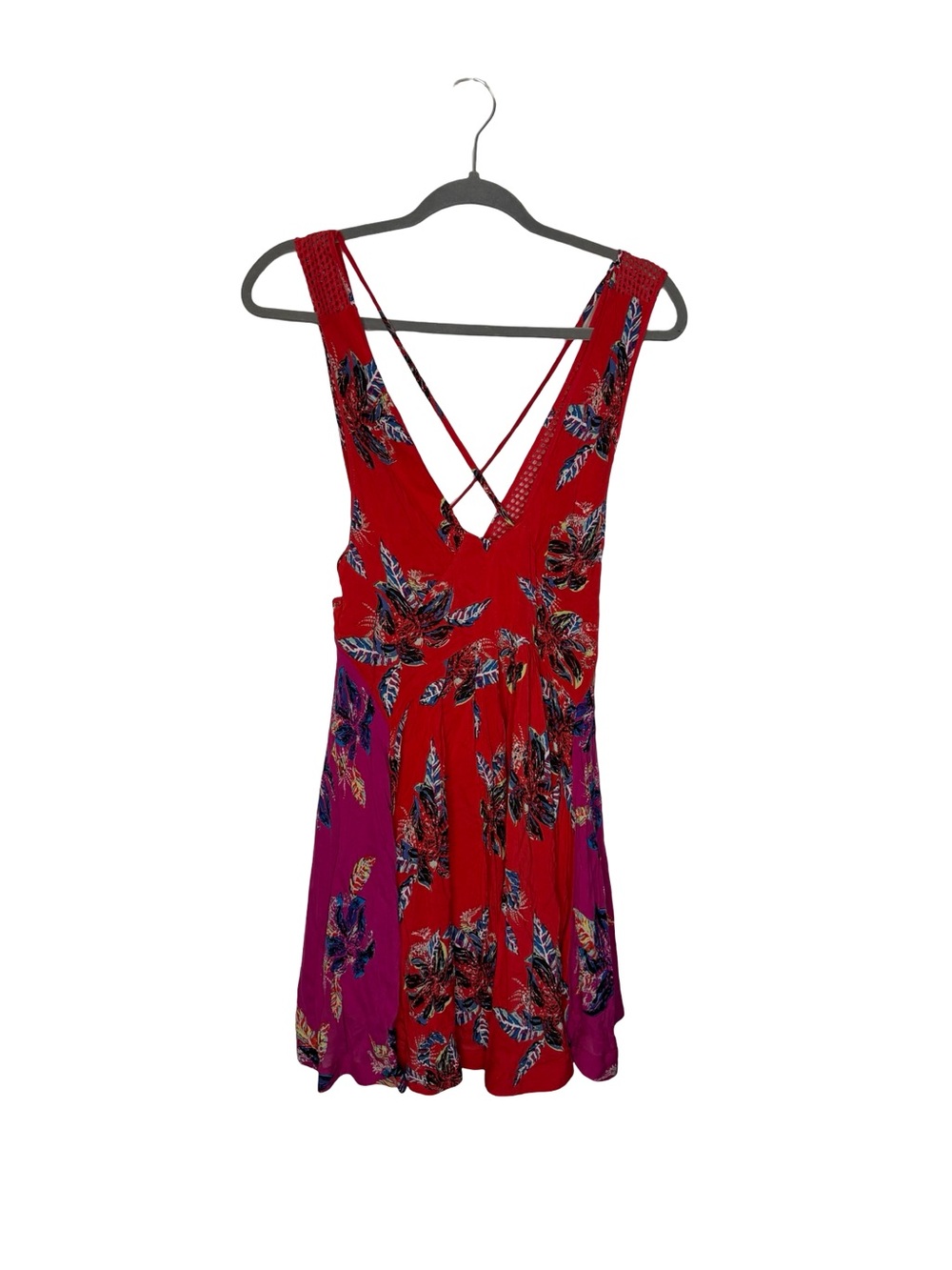 ✨ Free People Thought I Was Dreamin’ Mini Dress Red Pink Floral Size Small NWT ✨ - Picture 2 of 5